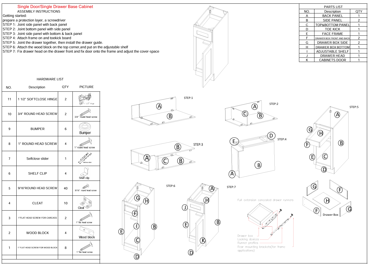 Base Cabinet one door