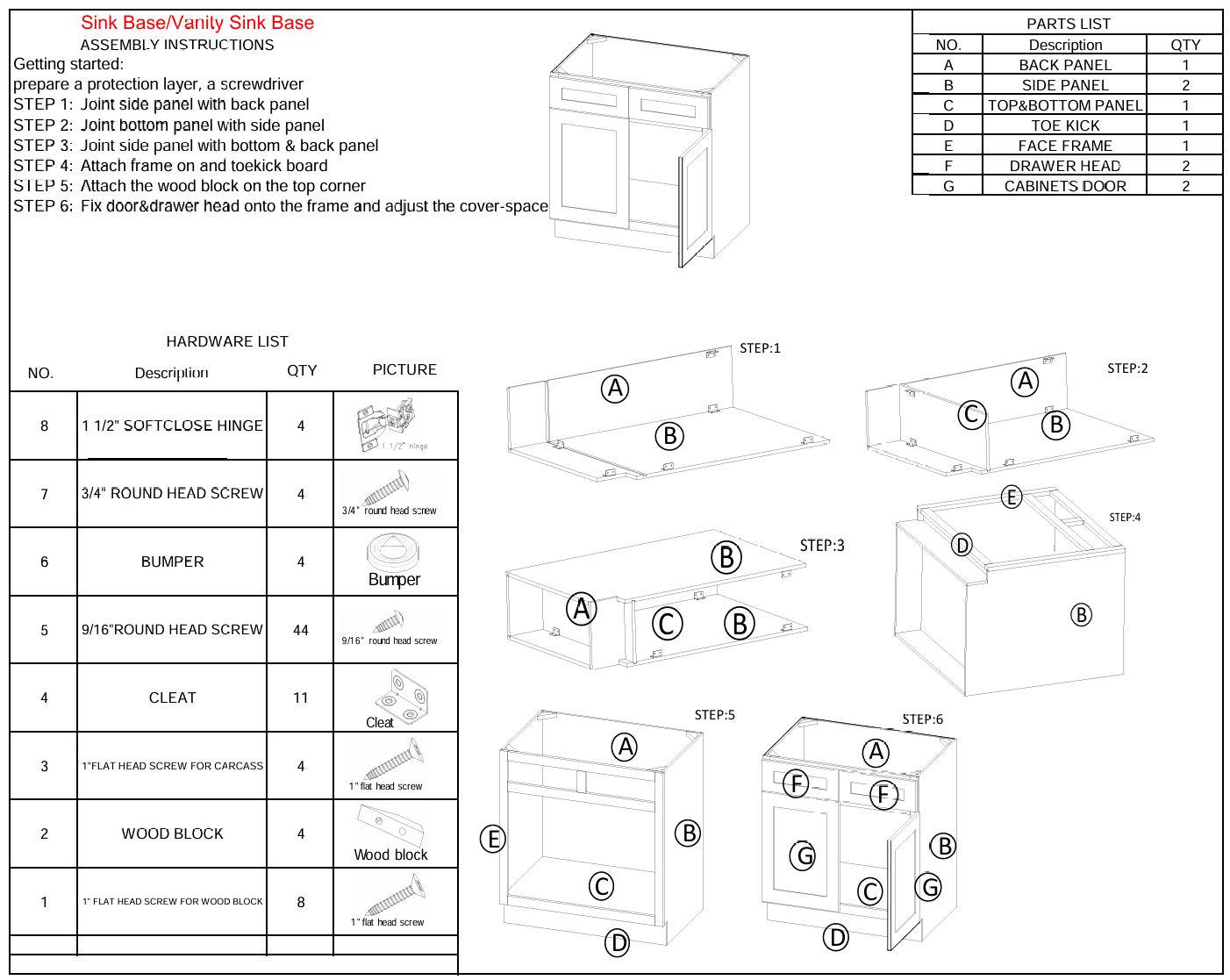 Sink Base Cabinet